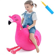 iPlay, iLearn Bouncy Pals Kids Flamingo Hopper Ball, Inflatable Bouncing Animal  - £49.53 GBP