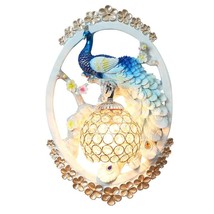 interoknack Luxury Peacock Wall Sconce Light  Blue Resin Decorative Wal... - $499.00