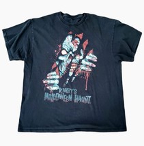 Vintage Knotts Berry Farm HALLOWEEN HAUNT Scary Black Rip T-Shirt Adult ... - $39.55