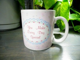 Rose Love Pink Coffee Mug Valentine&#39;s Mothers Day Cup 10 Oz Russ Berrie Vintage - £5.45 GBP