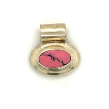Vintage Sterling Signed 925 Silverworld Mexico Rhodonite Oval Cabochon Pendant - £42.59 GBP