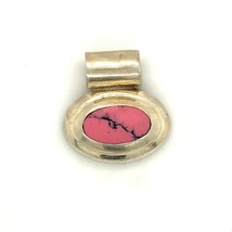 Vintage Sterling Signed 925 Silverworld Mexico Rhodonite Oval Cabochon Pendant - $54.45