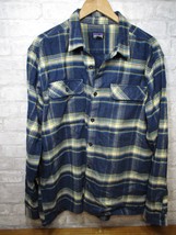 Patagonia Button Up Flannel Long sleeve Shirt Organic Cotton Plaid Men’s Size L - £26.86 GBP