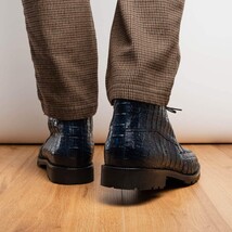 Marco Di Milano Genuine Caiman Crocodile Chukka Boot Martinelli Navy image 12