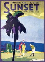 7627.Vintage design 18x24 Poster.Home room office decor.Sunset Golf Tourist trav - £22.38 GBP