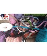 LOT 50 yards RANDOM mixed  picot edged lingerie sewing elastic 1/2" 3/8 ... - $16.54