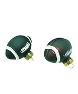 Football Glass Ornaments Christmas Decorative Set of 2 Fans Vintage Hand... - $14.48