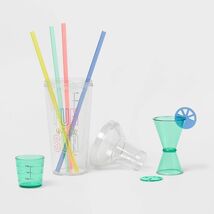 Sun Squad 10pc 24oz Multicolor Cocktail Shaker Set - $14.07 Sun Squad 10pc 24oz Multicolor Cocktail Shaker Set - $14.07