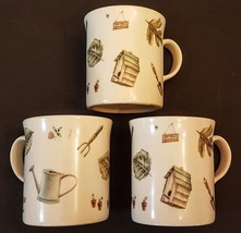 Pfaltzgraff Naturewood Coffee Mug LOT 3 Garden Birdhouse Leaf Portfolio Tea Cups - £23.88 GBP