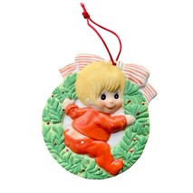 Marilyn Conklin 1984 Christmas Joy Ornament Blonde Baby Wreath R. Dakin ... - $8.91