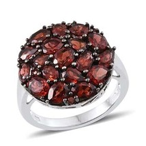 Natural garnet cocktail ring for women in 925 sterling silver - £288.10 GBP