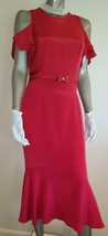 $700 THEIA STUNNING LOVE RED RUFFLE  RUNWAY DRESS GOWN US 4 - £125.45 GBP