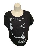 Enjoy Coca Cola Womens Medium Junior 7/9 Black TShirt - £14.24 GBP