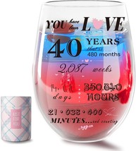 40th Birthday Gifts Women, Have Been Loved 40 Years Stemless Wine Glass Gift - £11.56 GBP