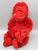 Plush Monkey Kellytoy Orangutan Red Fluffy Stuffed Animal Embroidered Kiss Hangs - £7.59 GBP