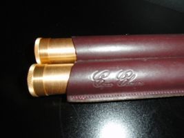 Cigar Classics Travel Humidor Twin Tube Alum with Brown Leather Holding Tube image 6