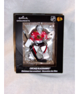 Hallmark Chicago Blackhawks Goalie NHL Hockey Black Box Ornament NIB - £17.29 GBP