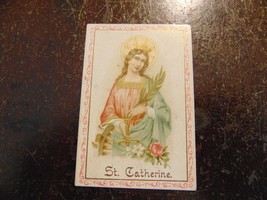 Antique Holy Card Saint Catherine Prayer - £3.99 GBP