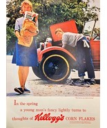 CORN FLAKES - KELLOGG&#39;S - Boy Girl Ford Model 1964 Vintage Print Ad - $185.22 MXN