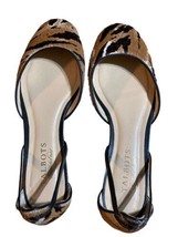 Talbots Animal Print  Genuine Leather Calf Hair shoe slide flats Womens size 6.5 - £23.32 GBP