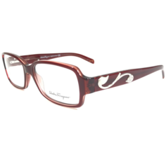 Salvatore Ferragamo Eyeglasses Frames 2640-B 462 Clear Burgundy Red 53-15-135 - £52.14 GBP