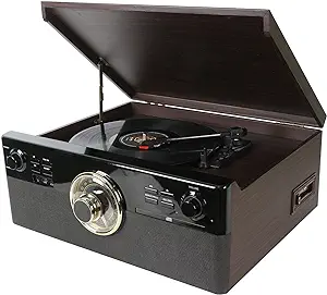 10 In 1 Record Player 3 Speed Bluetooth Vintage Turntable Cd Cassette Pl... - $240.99