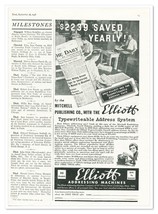 Print Ad Elliott Addressing Machine Company Vintage 1938 3/4-Page Advert... - $9.70