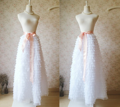 WHITE Tiered Tulle Skirt Outfit Women Custom Plus Size Tulle Skirt for Wedding image 2