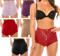 Women&#39;s Colorful 12 Pc Hi-Waist Smooth Microfiber Full Waist Shaping Briefs - $48.99