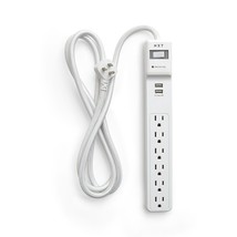 6-Outlet 2 Usb Surge Protector 6Ft Cord 900 Joules Nx54315 - £51.95 GBP