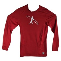 Nike Pro Combat Ken Griffey Jr Compression Shirt Mens Small Fitted Red Hyperwarm - $44.55