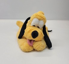   Disney Parks Pluto Laying Down Plush 11&quot; Pink Tongue Green Collar - £7.96 GBP