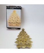 Christmas Tree Solid brass Trivet Hot Plate 8&quot; Vintage - £11.88 GBP