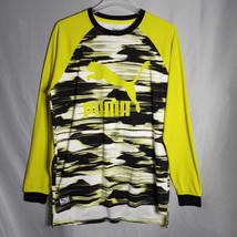 Puma Sweatshirt Men&#39;s Size XL Yellow/Black Long Sleeve Athletic Sports Top - £16.35 GBP