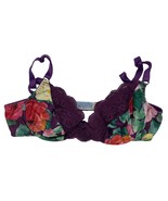 Vintage Maidenform Chantilly #7387 Floral Lace Satin Bra 36B Floral - $41.66 CAD