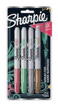 Sharpie Metallic Permanent Markers Fine Point Red, Green, Gold &amp; S￼ilver 4 Pack - £18.08 GBP