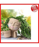 Art Deco Cute Lady Face Planter for Indoor/Outdoor Plants - Elevate Your... - $35.79 CAD