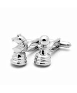 KNIGHT AND PAWN CUFFLINKS Chess Piece Game NEW w GIFT BAG Groom Wedding ... - $11.95