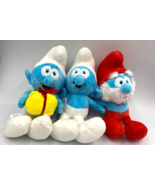 set of 3 Smurfs Plush Toys 11 inch Clumsy Smurf Papa Jokey NWT - $620.25 MXN