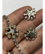 Vintage Order Of Eastern Star Rhinestone Screw Back Earrings Bracelet 6.5” - $72.15 CAD