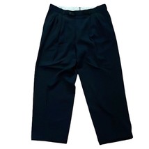 Givenchy Monsieur Vintage Black Wool Pleated Cuffed Trouser Dress Pants ... - $40.00