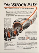 1926 Print Ad National Remington Shock Pad Balloon Cord Tires East Palestine,OH - $21.37