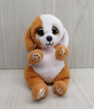 Ty Beanie Baby Bellies RUGGLES the Puppy Dog Tan White 2022 gold glitter eyes - £5.71 GBP