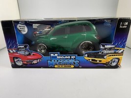 Muscle Machines 1/18 VHTF Green PT Cruiser Hot Rod Die Cast Car Limited Edition - $74.25