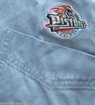 DETROIT PISTONS BASKETBALL DENIM SHIRT NEW SEWN LOGO EXTRA LARGE MENS CA... - $26.70