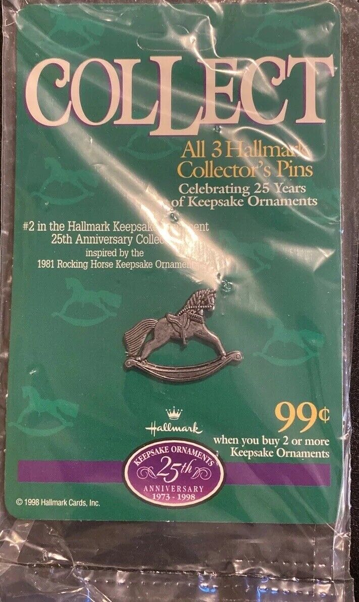 Vintage 1998 Hallmark Collect Keepsake Ornament Pin  Rocking Horse - New... - $3.52