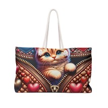 Weekender Bag, Cute Cat, Toyger, Valentines Day, Large Weekender Bag, Beach Bag, - £39.07 GBP