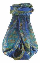 Mulberry Silk Traditional Long Scarf Ramsej Blue by Pashmina &amp; Silk - £19.18 GBP