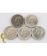 1915-1951 Grande-Bretagne Florin, 2 Shillings Lot ( Xf-Bu 5 Pièce) 1918 ... - $214.86