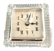 Vintage Crystal Legends Desk Bedside Clock Roman Numerals Battery Operated - £20.10 GBP